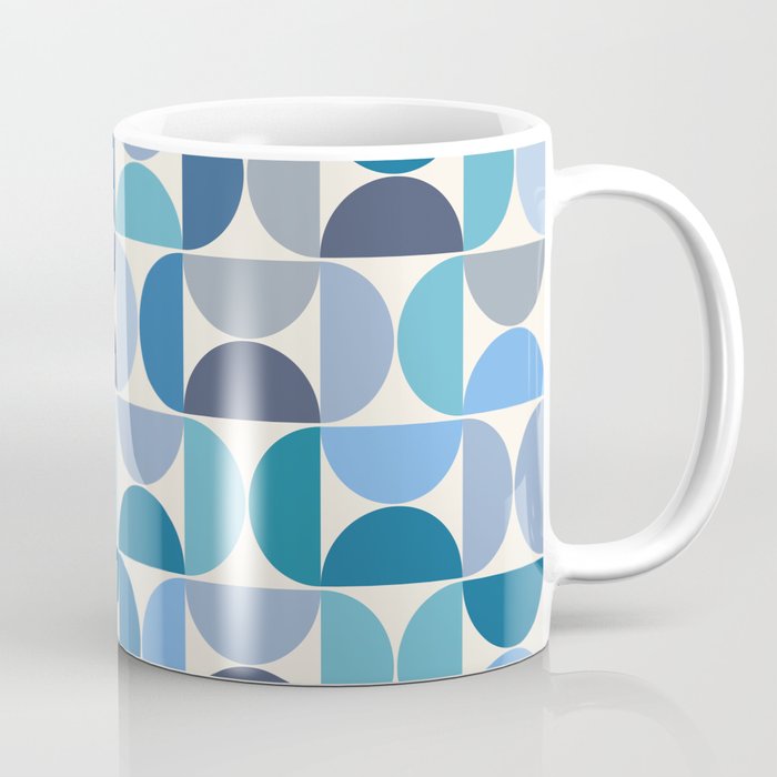 Mid Century Modern Pattern Blue Coffee Mug Gallery Image 1