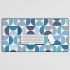 Mid Century Modern Pattern Blue Desk Mat Gallery Image 1