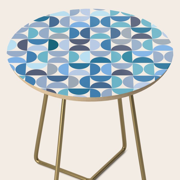 Mid Century Modern Pattern Blue Side Table Gallery Image 2