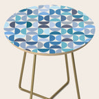 Mid Century Modern Pattern Blue Side Table Gallery Image 2