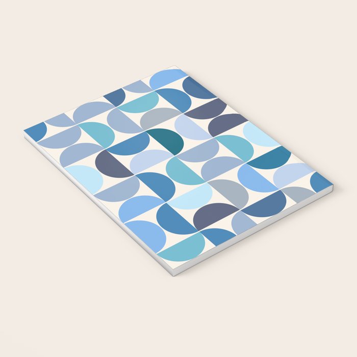 Mid Century Modern Pattern Blue Notebook Gallery Image 3