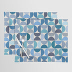 Mid Century Modern Pattern Blue Placemat Gallery Image 1