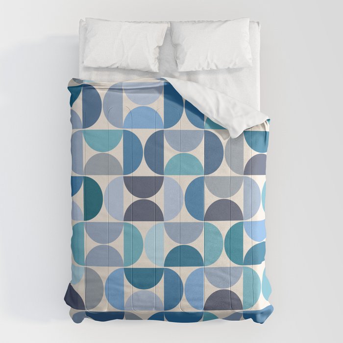 Mid Century Modern Pattern Blue Comforter Gallery Image 6