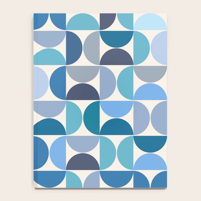 Mid Century Modern Pattern Blue Notebook Gallery Image 4