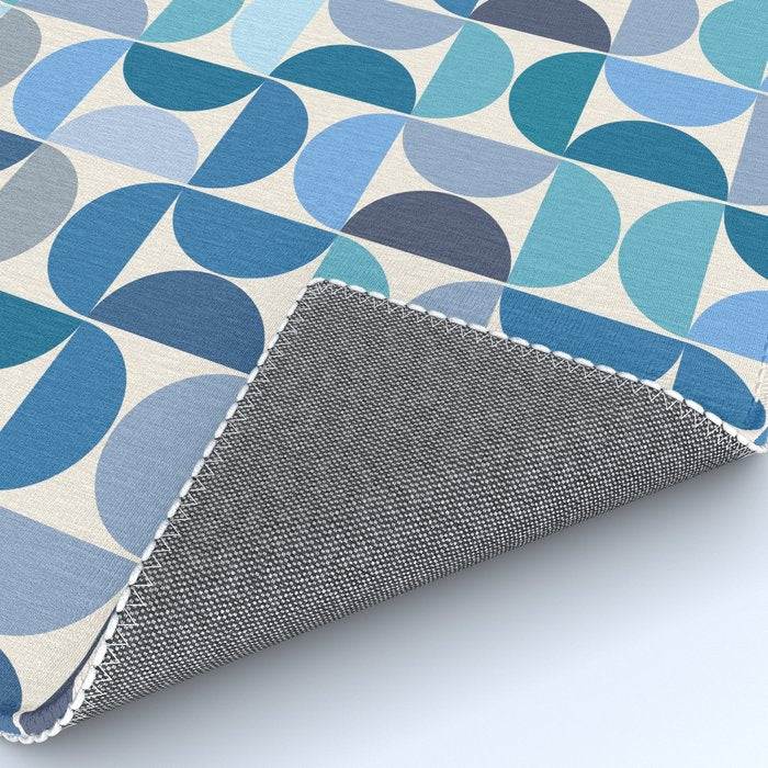 Mid Century Modern Pattern Blue Rug Gallery Image 4