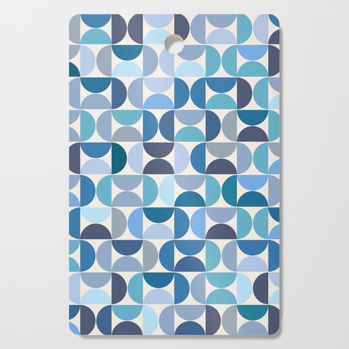 Mid Century Modern Pattern Blue Cutting Board Gallery Image 1