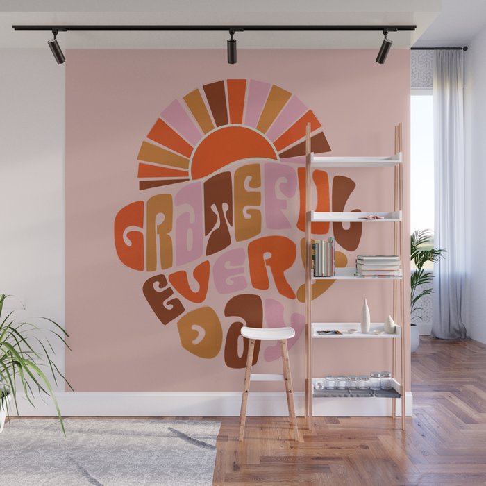 Grateful Everyday - 70s Hippie Style  Wall Mural Gallery Image 1