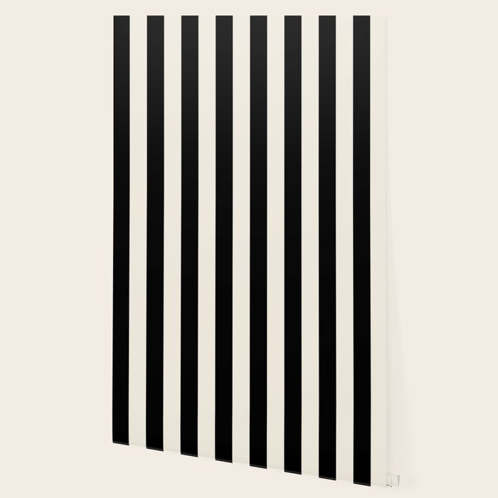 Broad Stripe - black and alabaster Wallpaper Gallery Image 2