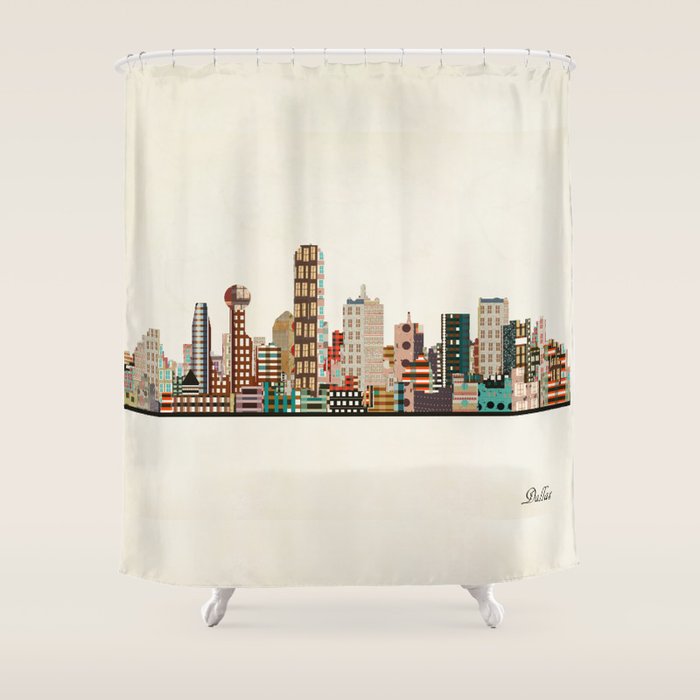 dallas skyline Shower Curtain Gallery Image 1