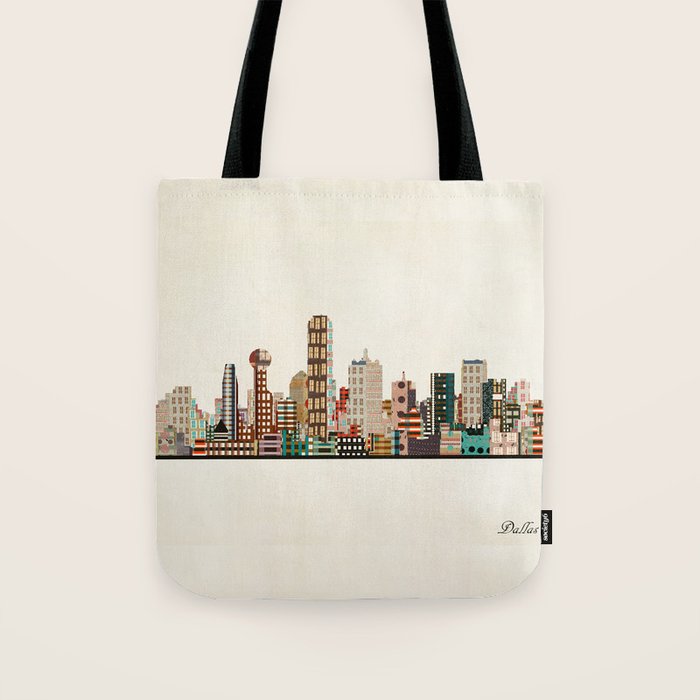 dallas skyline Tote Bag Gallery Image 1