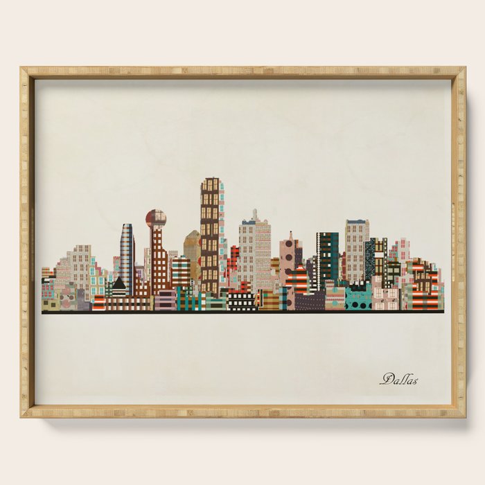 dallas skyline Serving Tray Gallery Image 1