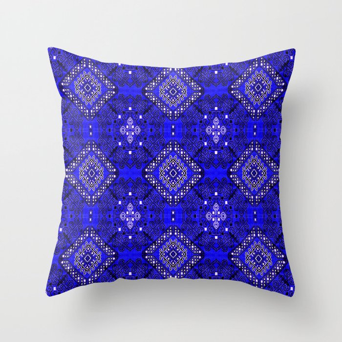 Oriental Opulence: Royal Blue Velvet Moroccan Majesty Throw Pillow Gallery Image 6