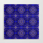 Oriental Opulence: Royal Blue Velvet Moroccan Majesty Wood Wall Art Gallery Image 1