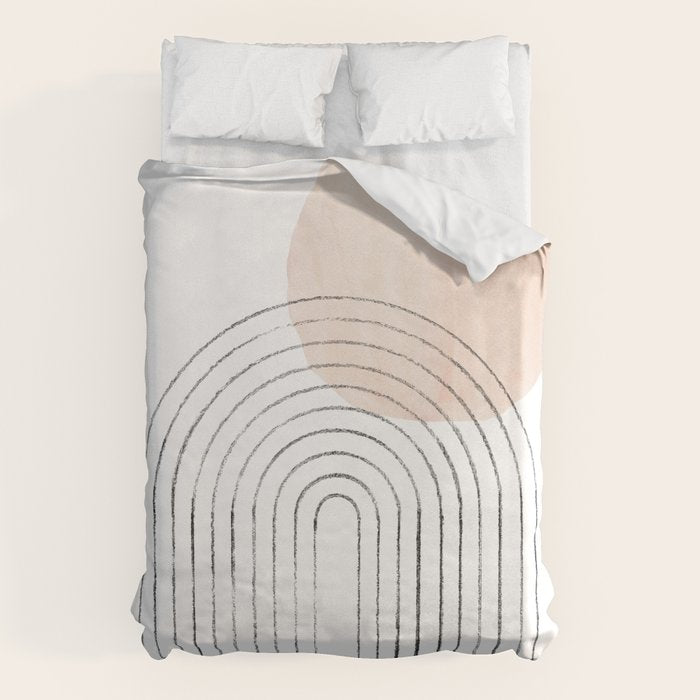 Mid century rainbow and sun Duvet Cover Gallery Image 6