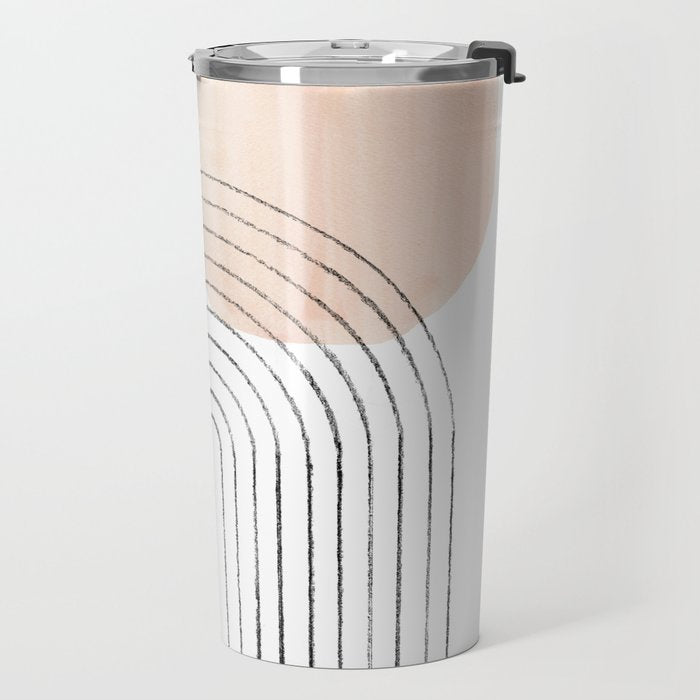 Mid century rainbow and sun Travel Mug Gallery Image 2
