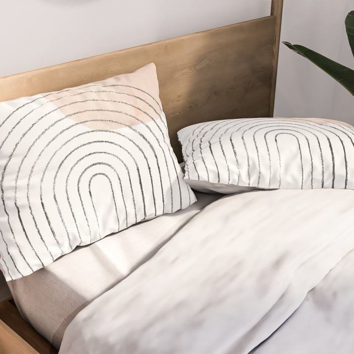 Mid century rainbow and sun Pillow Sham Gallery Image 2