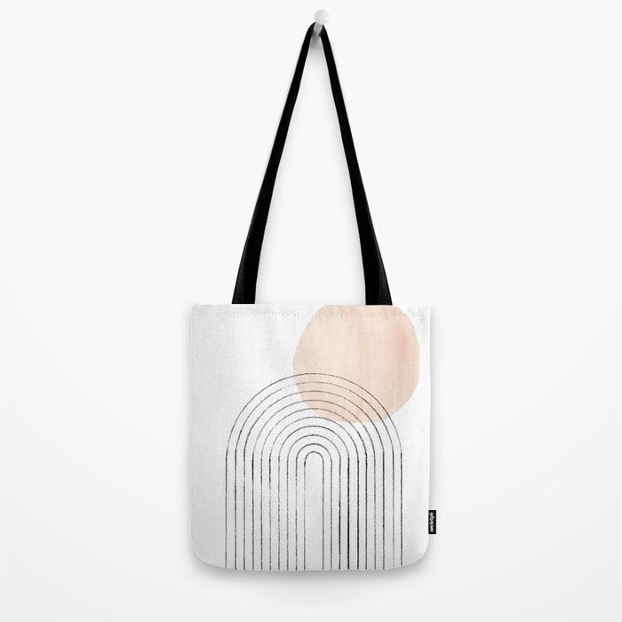 Mid century rainbow and sun Tote Bag Gallery Image 2