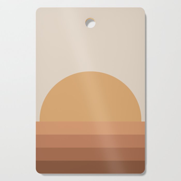 Minimal Retro Sunset Sunrise - Neutral Desert Orange Cutting Board Gallery Image 1