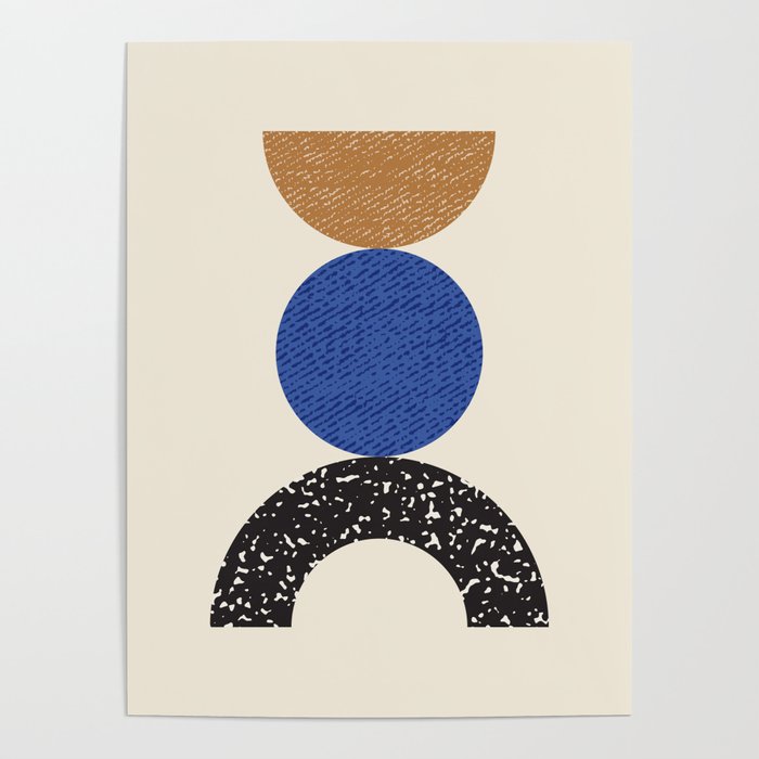 Woodblocks - Brown Blue Poster Gallery Image 1