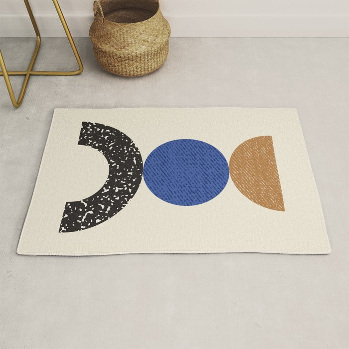 Woodblocks - Brown Blue Rug Gallery Image 1