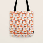 Christmas presents gray and orange pattern Tote Bag Gallery Image 1