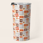 Christmas presents gray and orange pattern Travel Mug Gallery Image 3