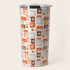Christmas presents gray and orange pattern Travel Mug Gallery Image 1