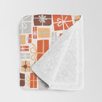 Christmas presents gray and orange pattern Throw Blanket Gallery Image 3