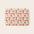 Christmas presents gray and orange pattern Bath Mat Gallery Image 1
