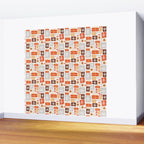 Christmas presents gray and orange pattern Wall Mural Gallery Image 2