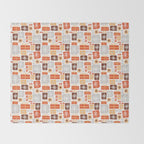 Christmas presents gray and orange pattern Throw Blanket Gallery Image 2