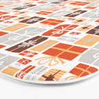 Christmas presents gray and orange pattern Bath Mat Gallery Image 3