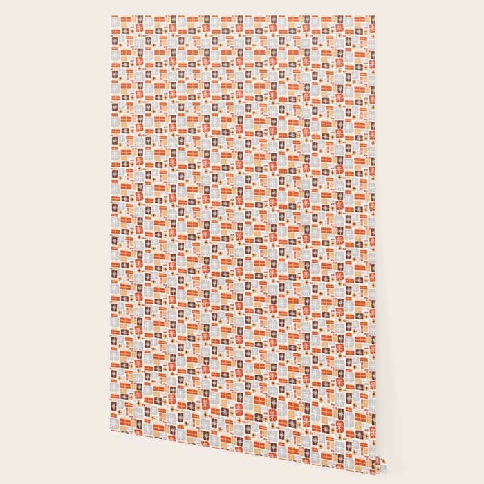 Christmas presents gray and orange pattern Wallpaper Gallery Image 2