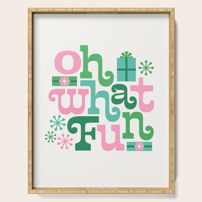 Oh What Fun - Pink and Green Serving Tray Gallery Image 1