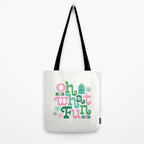Oh What Fun - Pink and Green Tote Bag Gallery Image 2