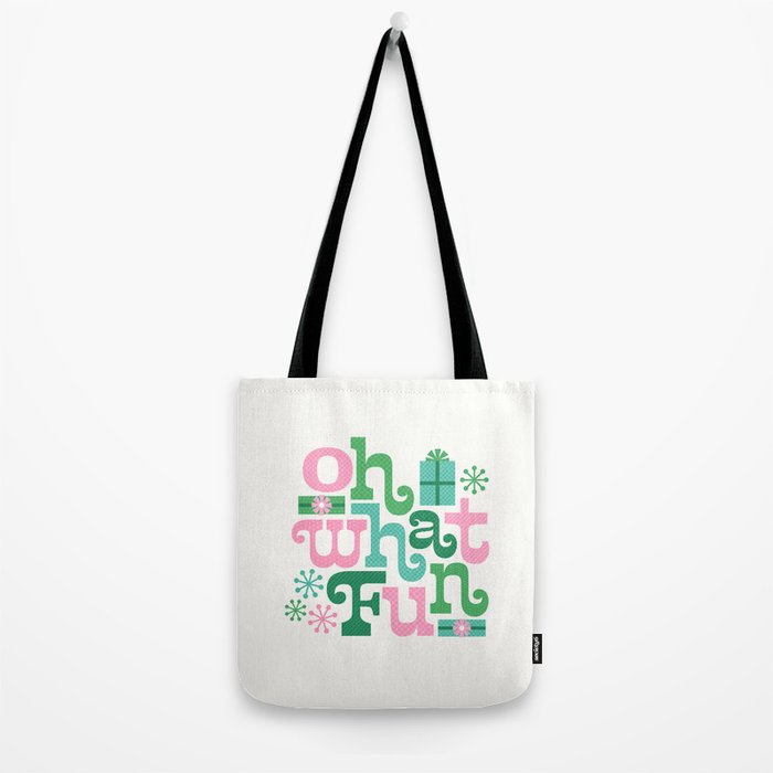 Oh What Fun - Pink and Green Tote Bag Gallery Image 2