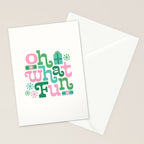 Oh What Fun - Pink and Green Stationery Card Gallery Image 2