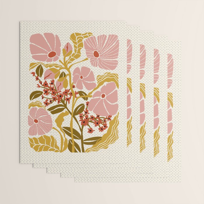 Klimt flowers  soft rose Wrapping Paper Gallery Image 3