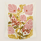 Klimt flowers  soft rose Wall Tapestry Gallery Image 4