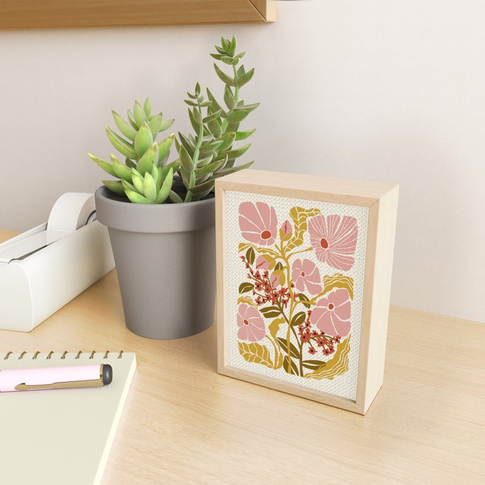 Klimt flowers  soft rose Mini Art Print Gallery Image 2