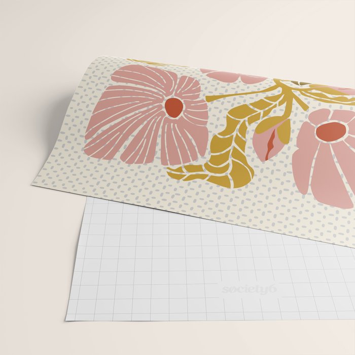 Klimt flowers  soft rose Wrapping Paper Gallery Image 2