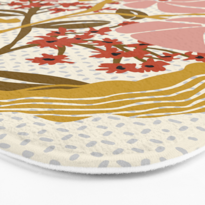 Klimt flowers  soft rose Bath Mat Gallery Image 3
