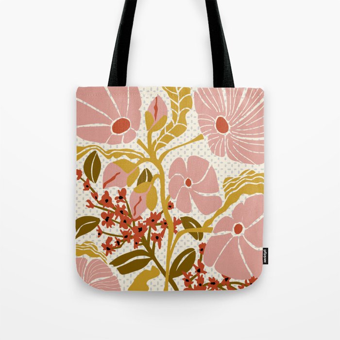 Klimt flowers  soft rose Tote Bag Gallery Image 1