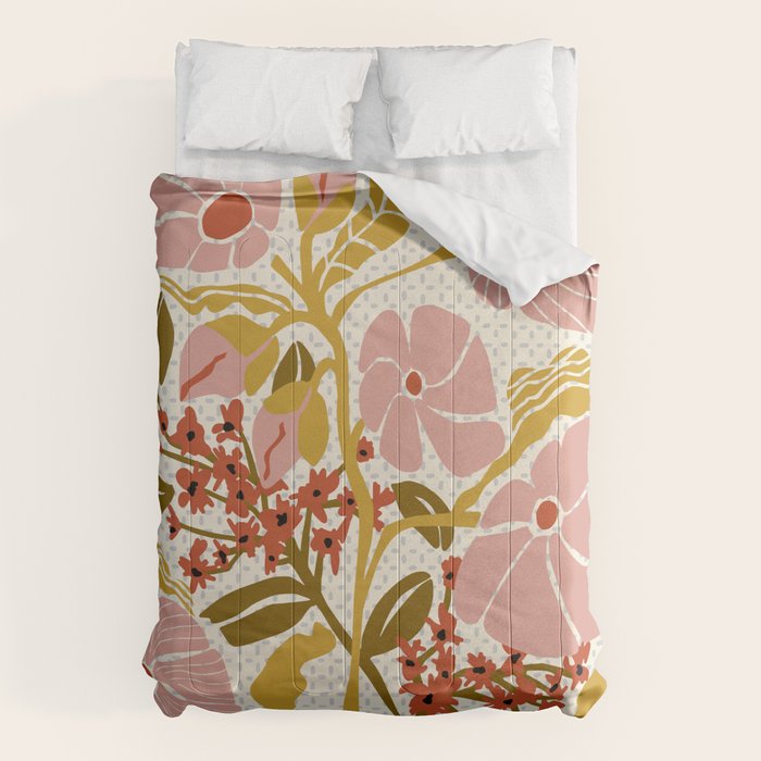 Klimt flowers  soft rose Comforter Gallery Image 6