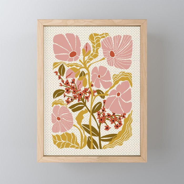 Klimt flowers  soft rose Mini Art Print Gallery Image 1