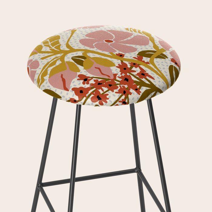 Klimt flowers  soft rose Stool Gallery Image 2