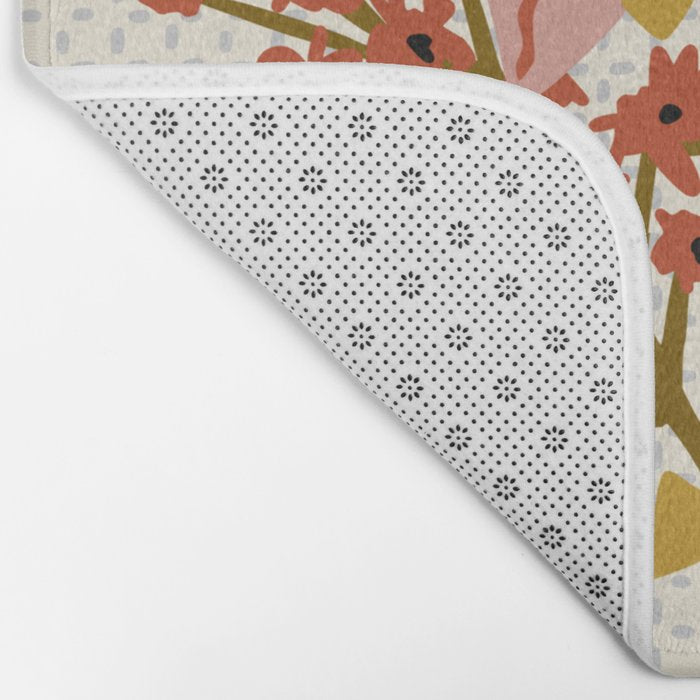 Klimt flowers  soft rose Bath Mat Gallery Image 2