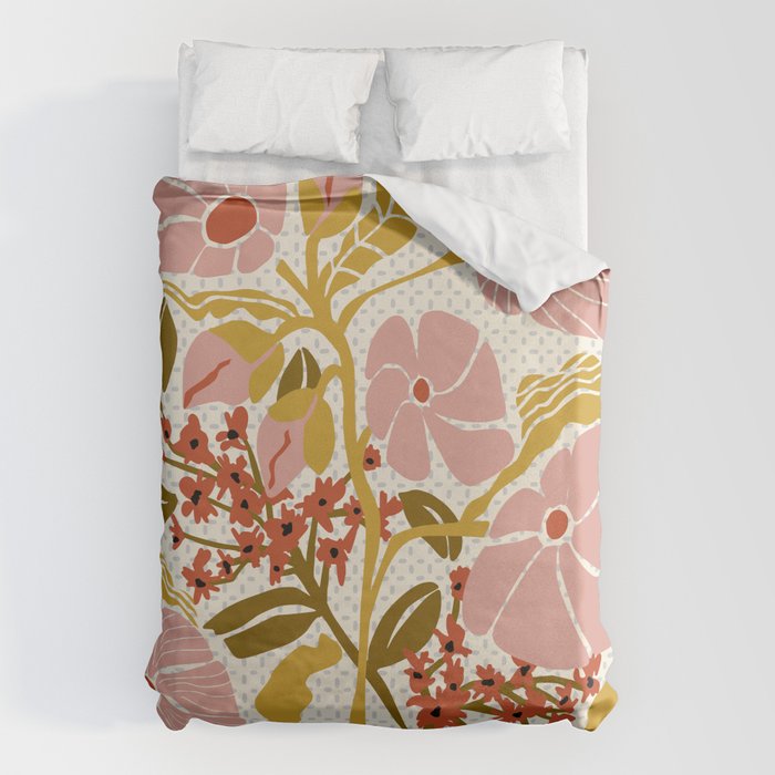 Klimt flowers  soft rose Duvet Cover Gallery Image 1