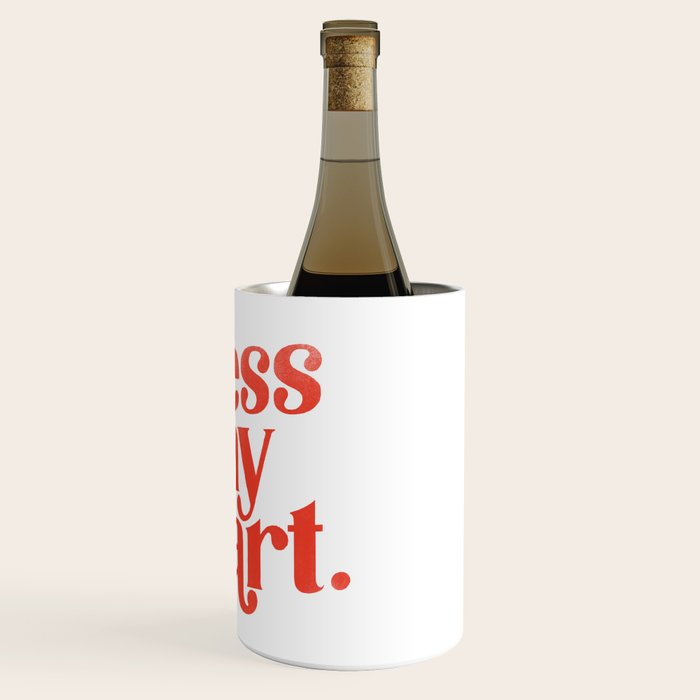 "Bless My Heart" Funny & Cute Red Typography Design Wine Chiller Gallery Image 3