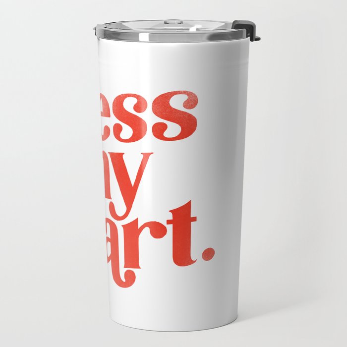 "Bless My Heart" Funny & Cute Red Typography Design Travel Mug Gallery Image 2